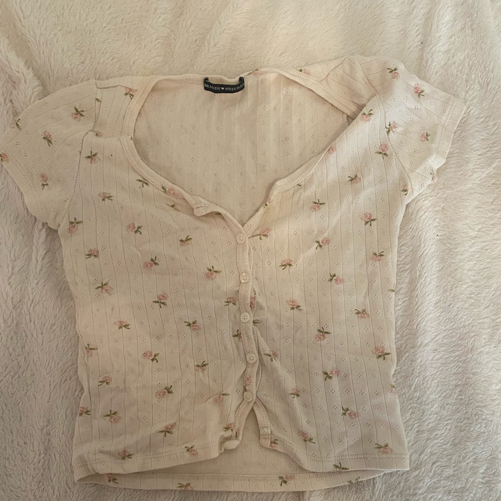 Button down floral zelly top